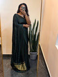 Modal Silk Saree Dark Green