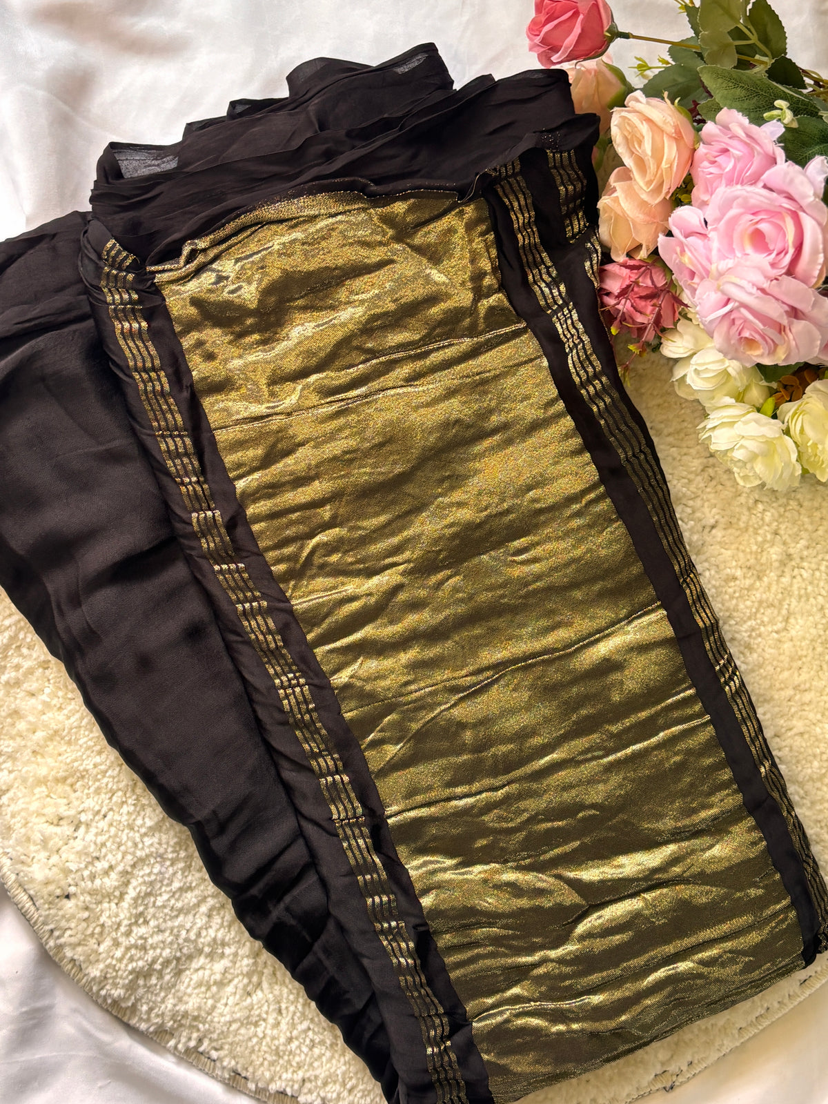 Pure Modal silk black saree